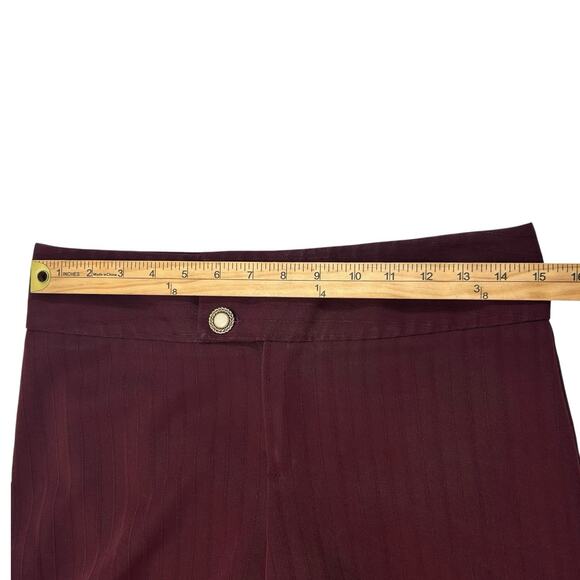 VTG A.Byer Women Sz 9 Wine Red Pinstripe Dress Pant Trouser Office Siren Career - Picture 13 of 16